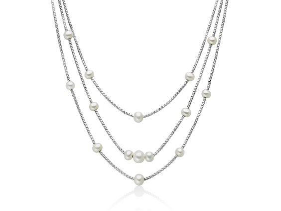 Collana Miluna Donna I Gioielli Di Miss Italia in Argento Perla PCL6626 - PCL6626